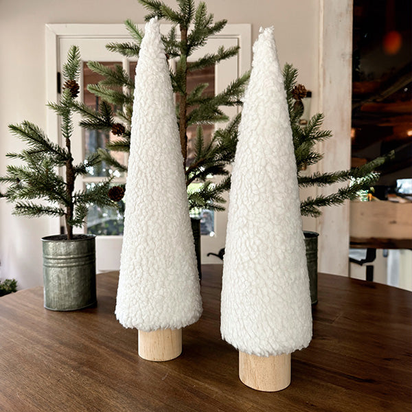 17 Inch Plush Cone Tree Decor, Set of Two