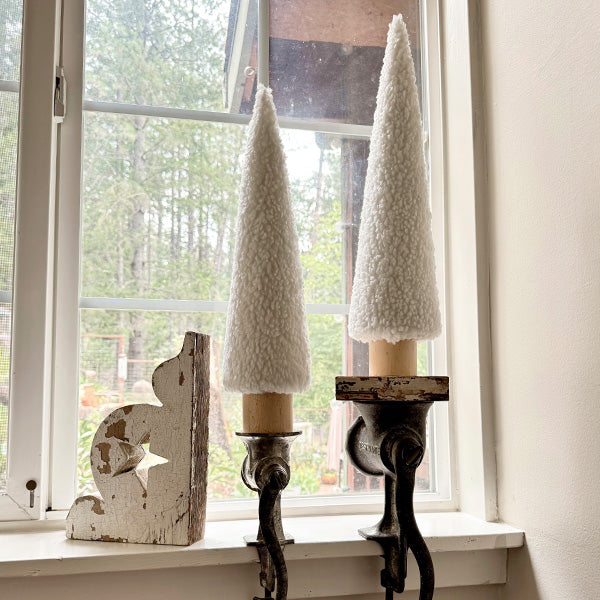 17 Inch Plush Cone Tree Decor, Set of Two