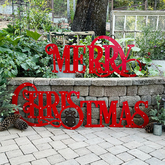 11 Feet Wide LED Merry Christmas Yard Stakes