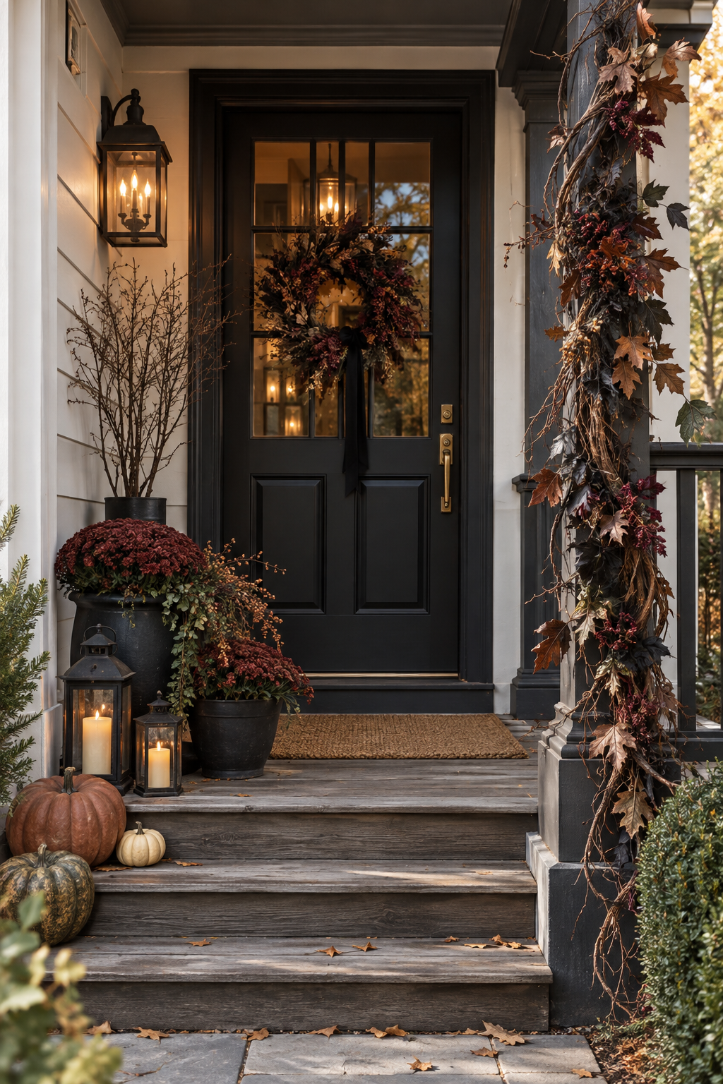 Modern minimalist Halloween porch