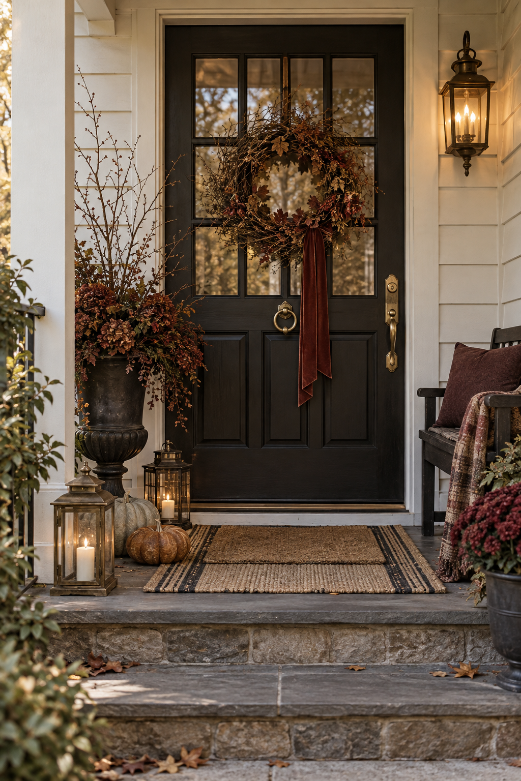 Small farmhouse Halloween porch