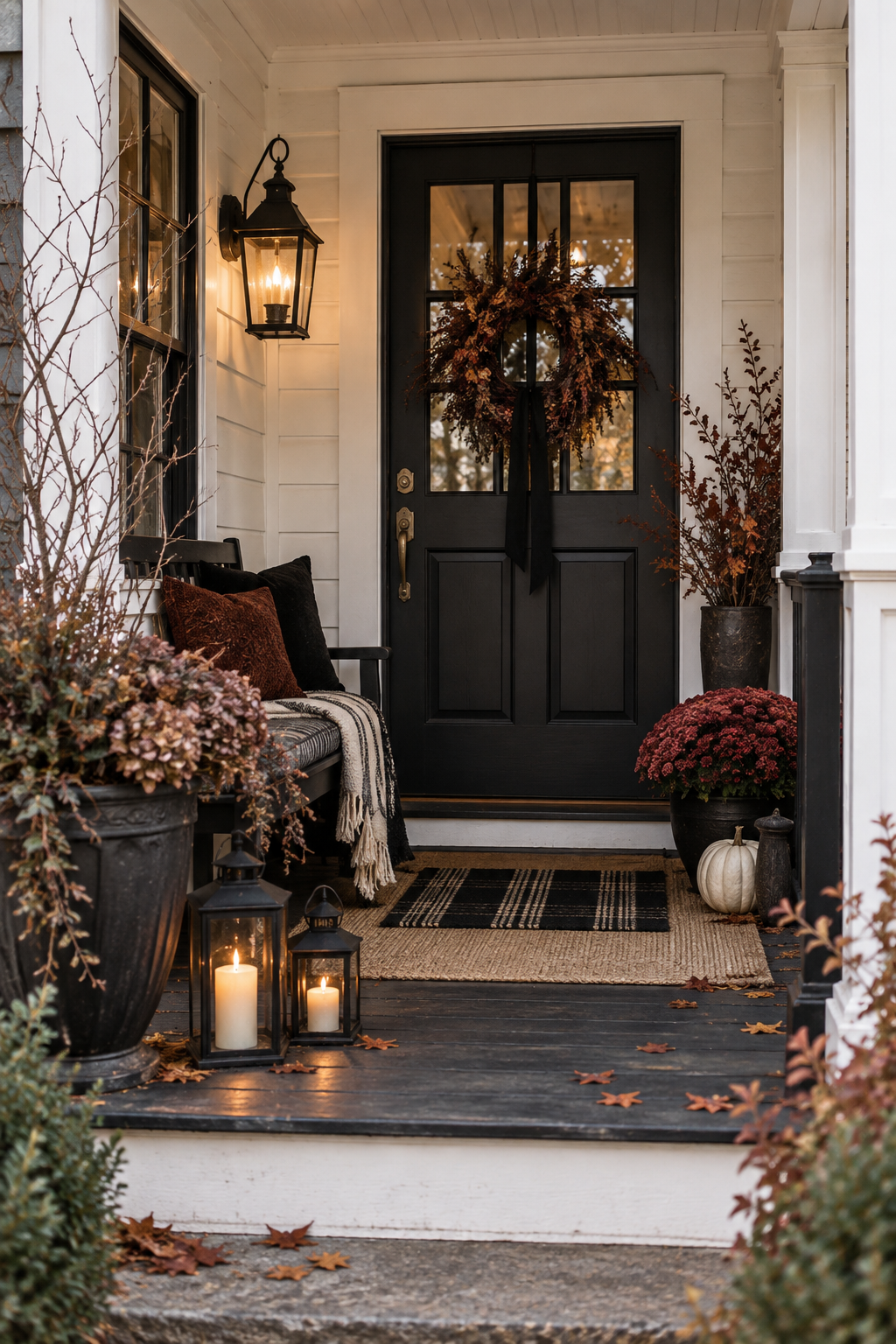 Renter friendly small doorstep Halloween decor