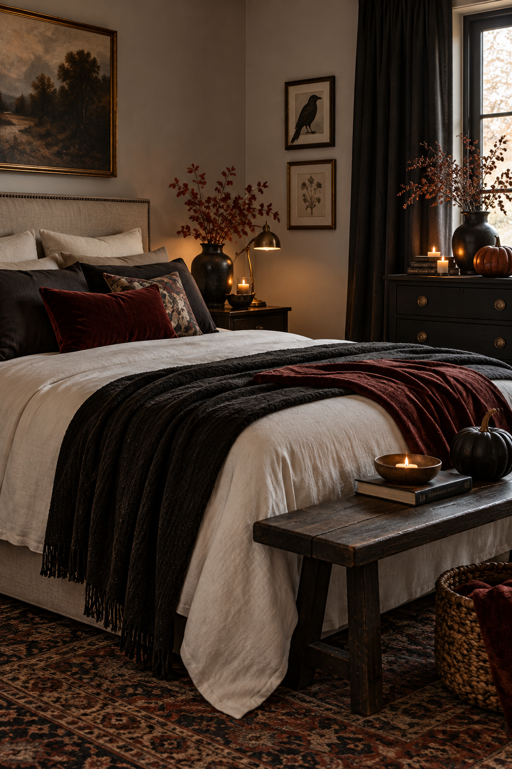 Small apartment elegant Halloween living room