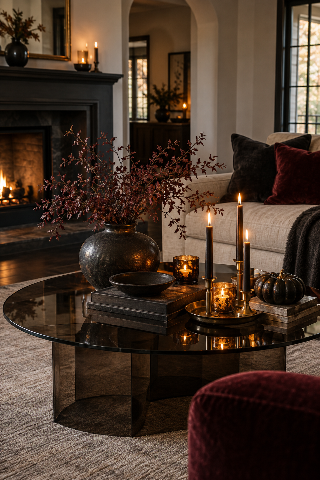 Organic modern Halloween decor with charcoal ceramics