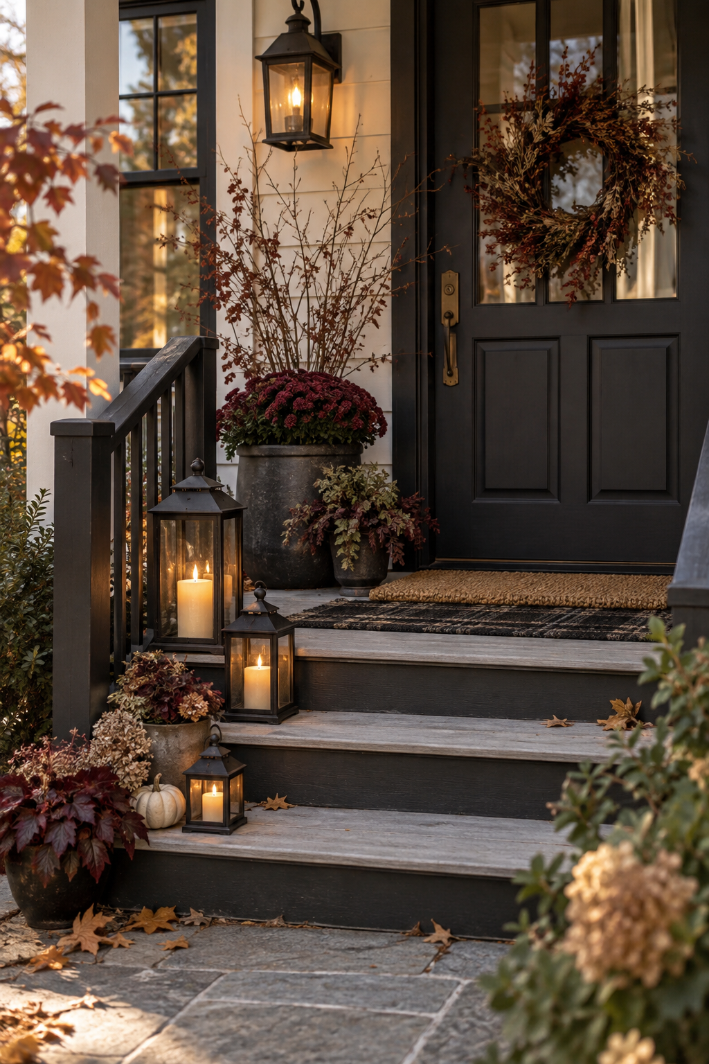 Natural dried foliage Halloween wreath
