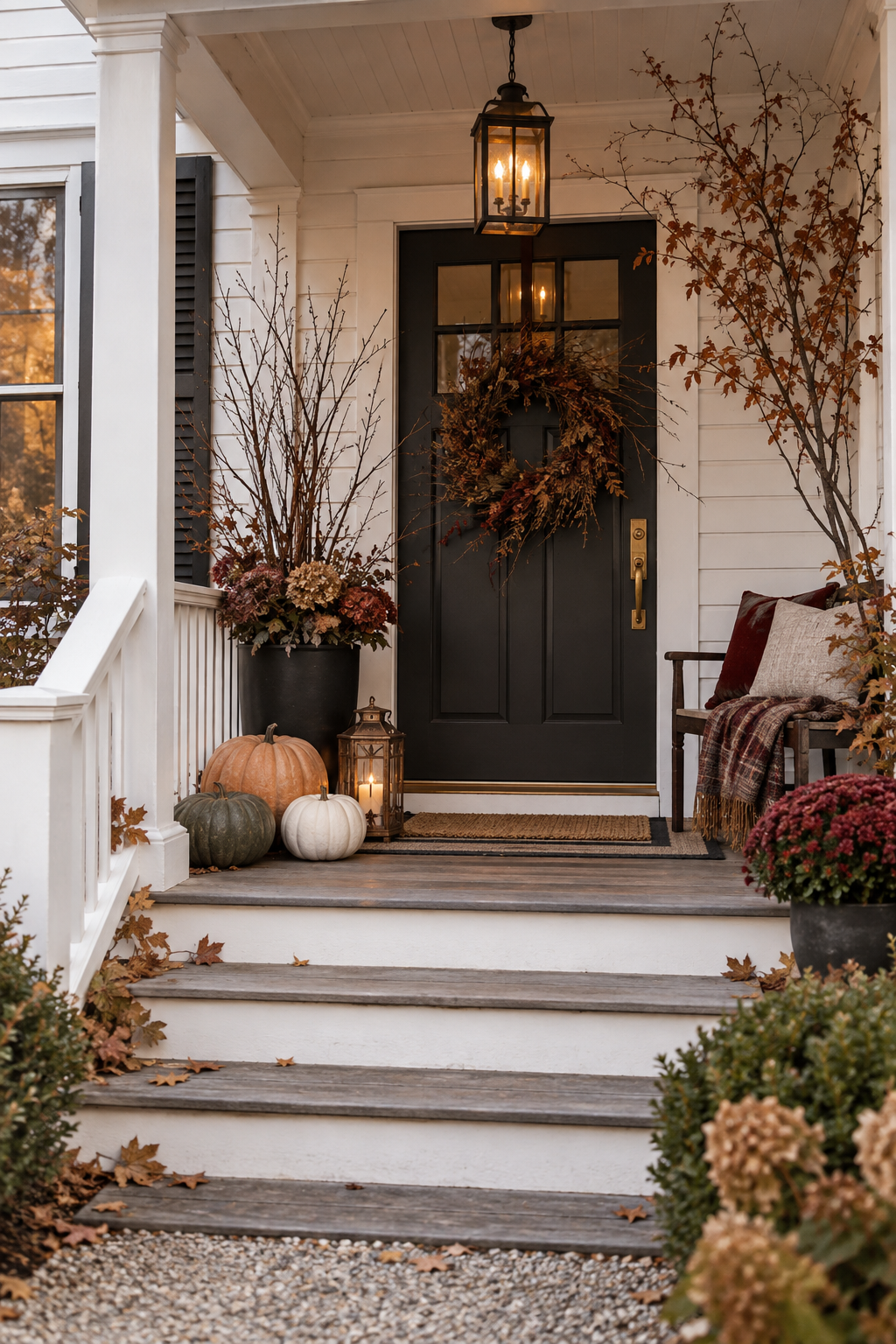 Organic modern Halloween porch
