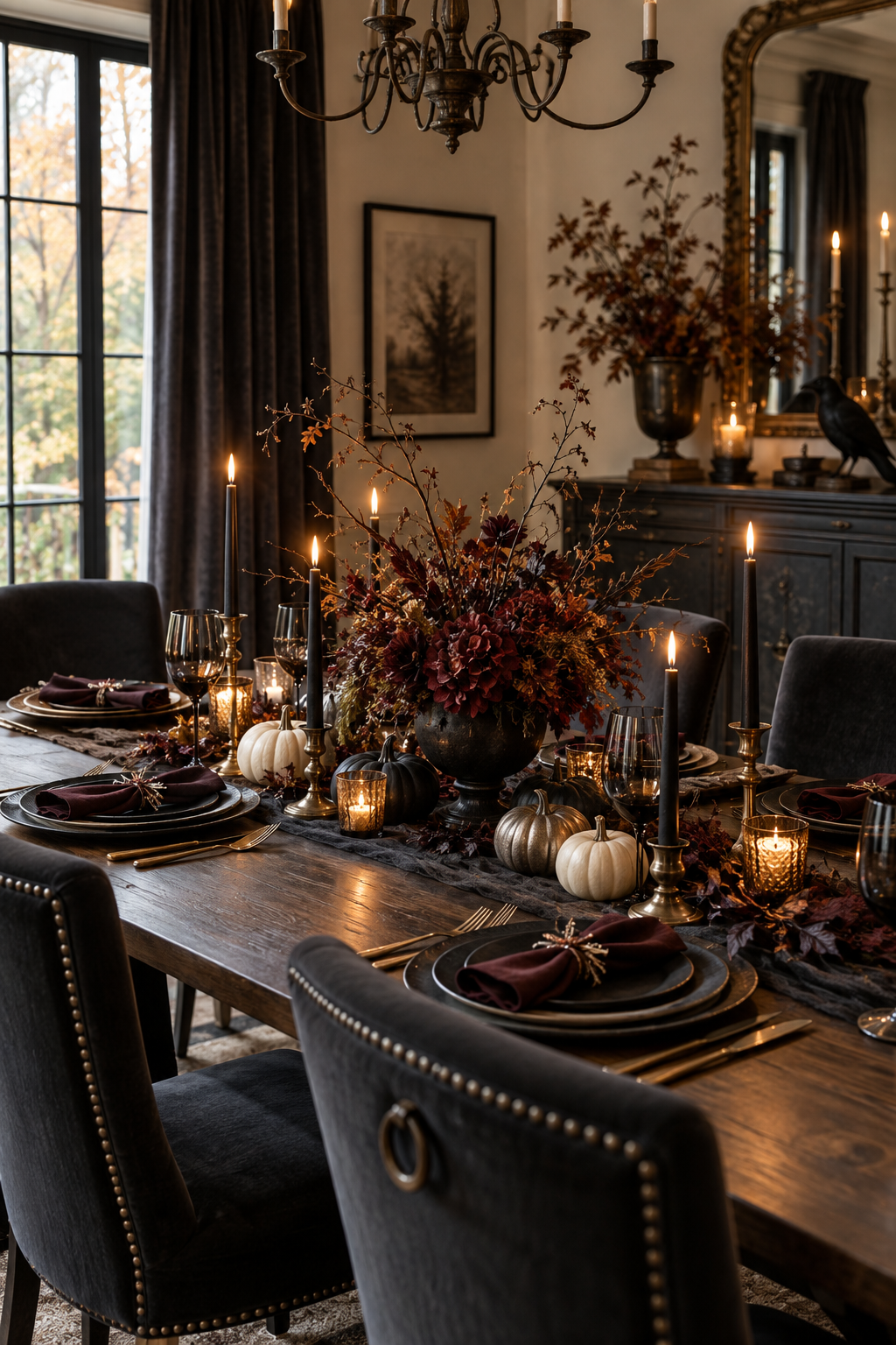 Family friendly elegant Halloween living room