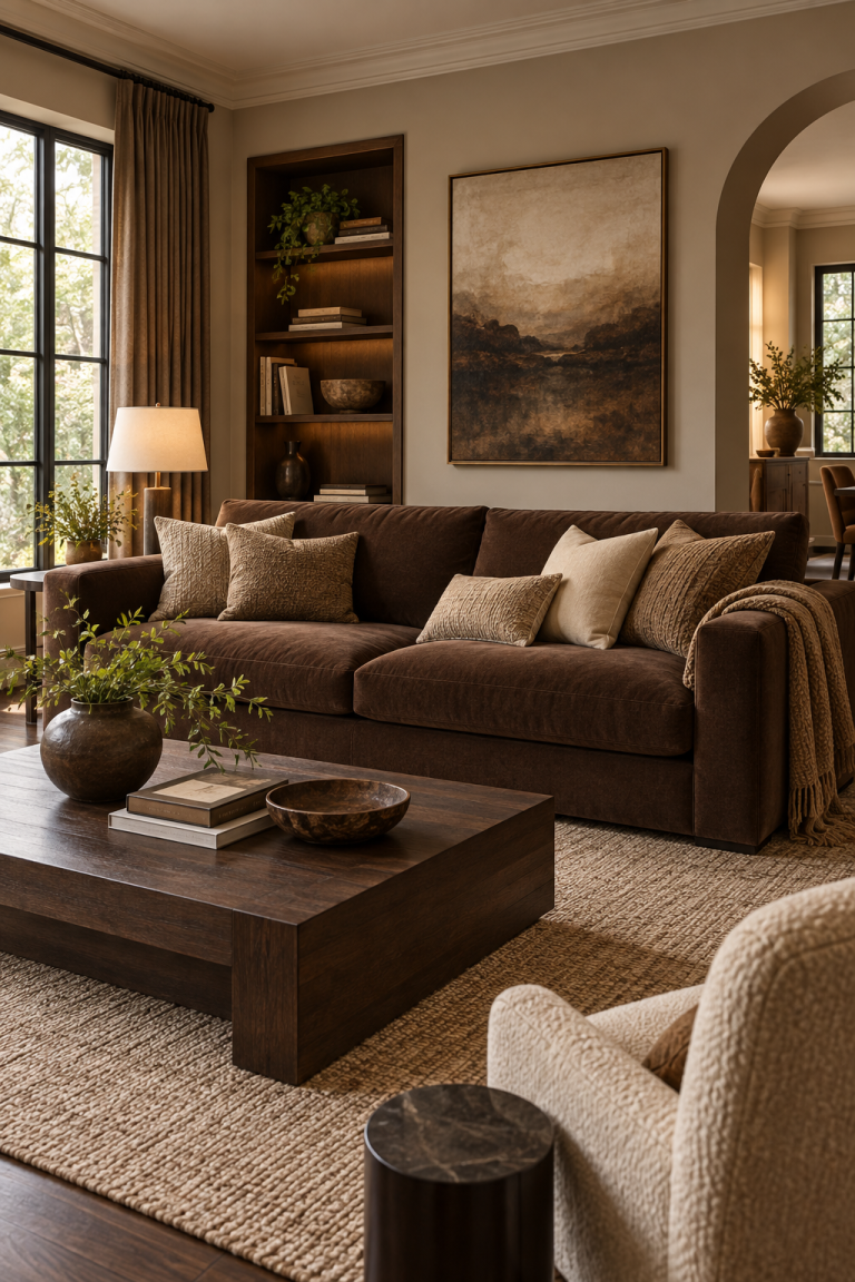 Anchor the Room with a Chocolate Brown Sofa