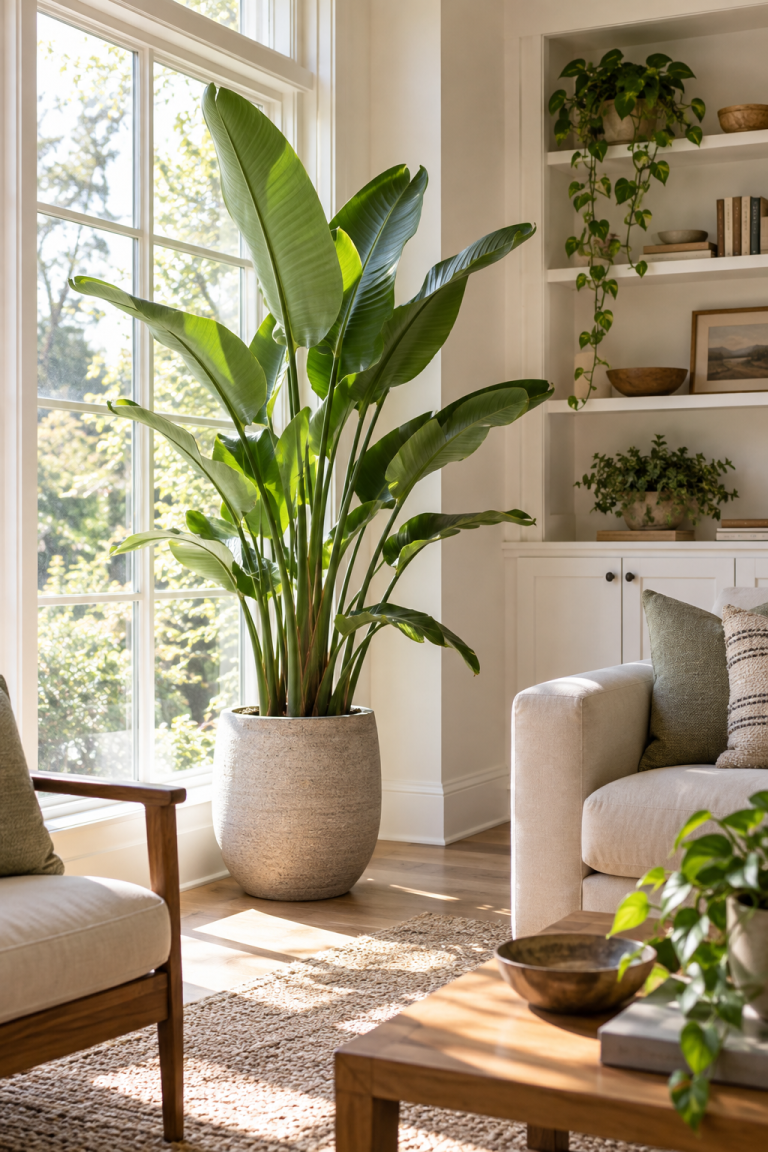 Place a Tall Plant beside a Bright Window