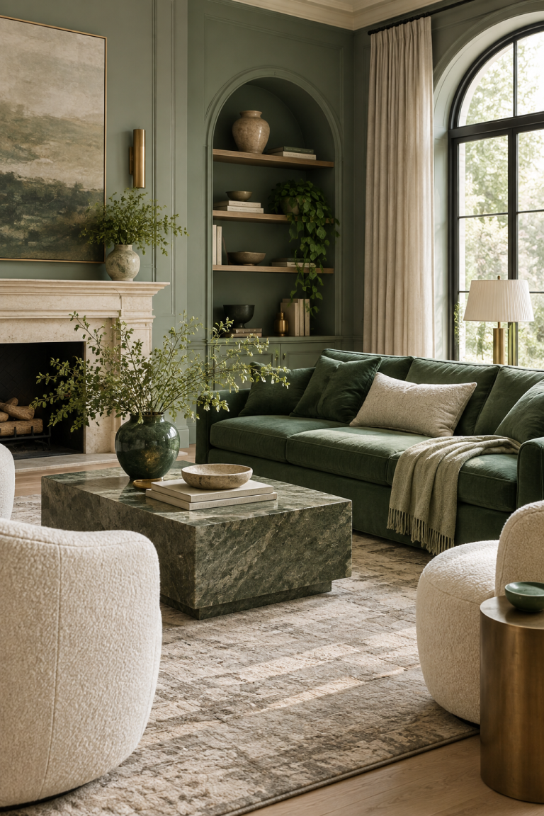 Jade Green create a confident living room