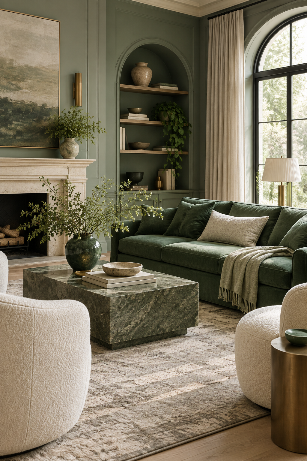 Jade Green create a confident living room
