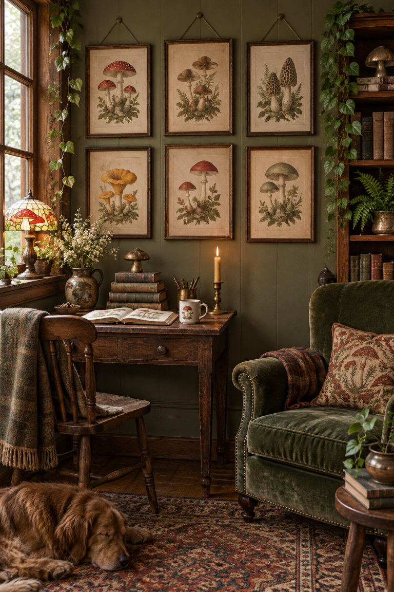 Hang Vintage Mushroom Botanical Prints