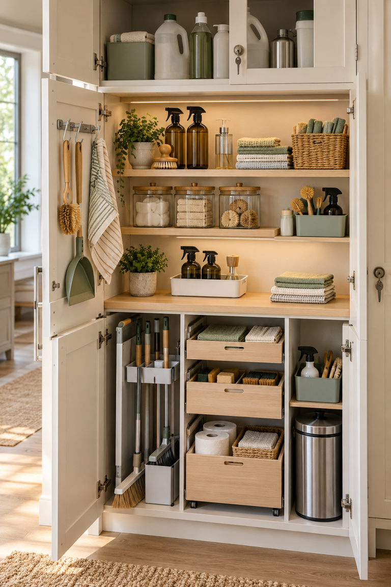 Choose a Secure Home for the Cleaning Station in an organized naturally minded cleaning station