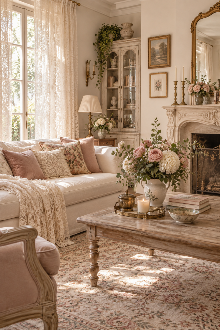 Romantic Lace create a confident living room
