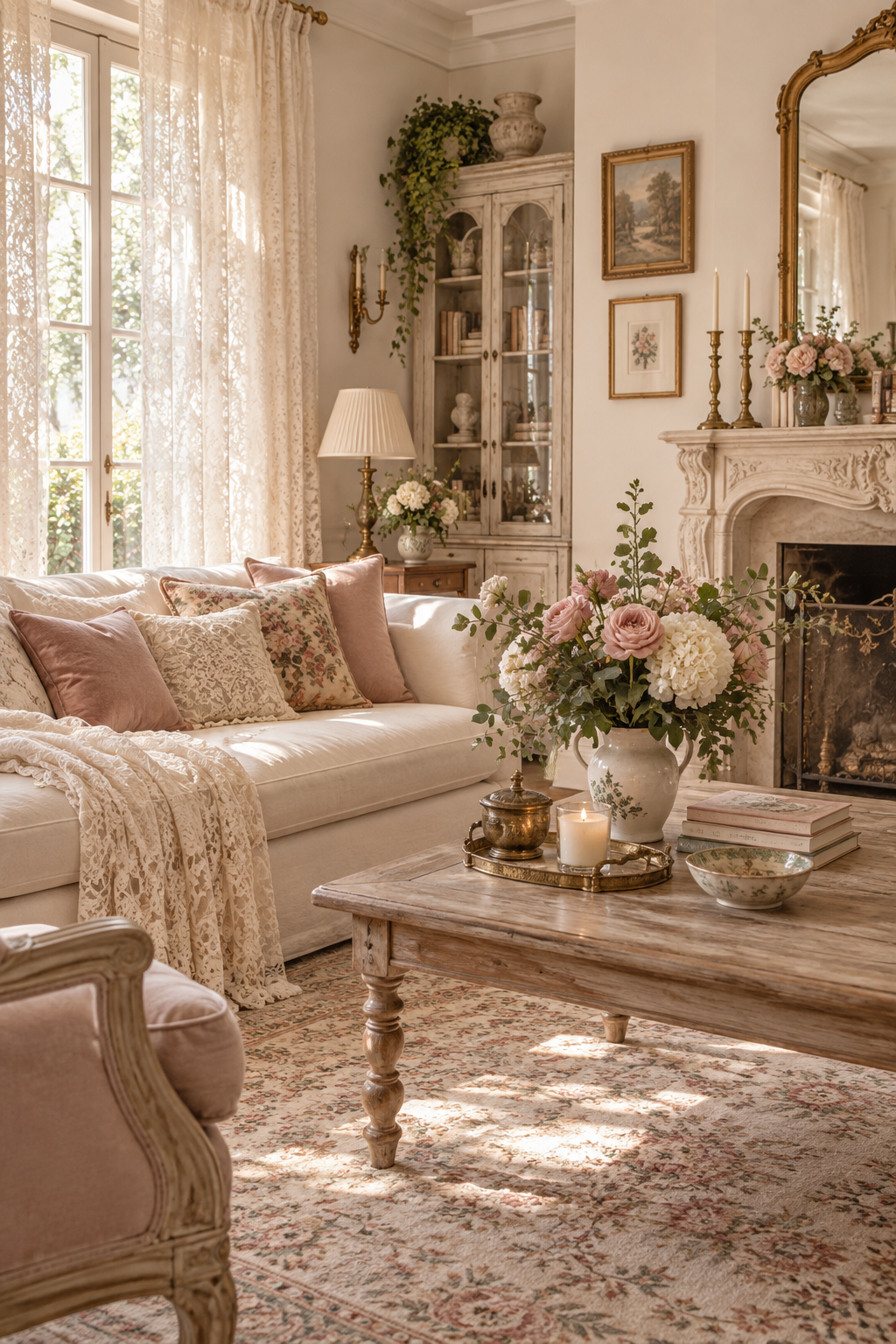 Romantic Lace create a confident living room
