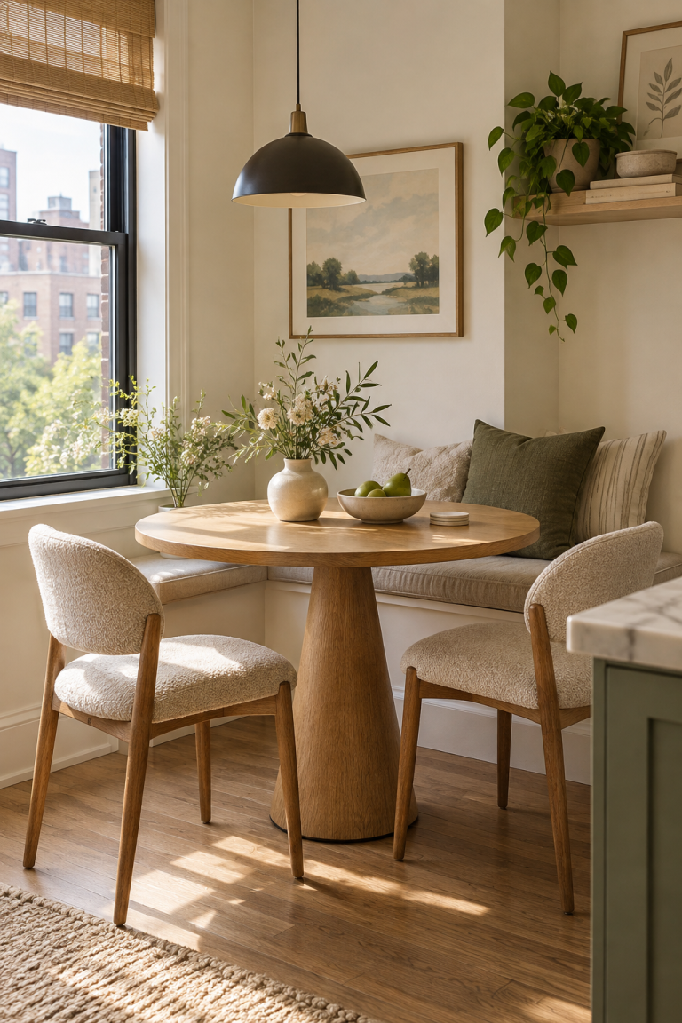 Fit a Round Pedestal Table into a Tight Corner