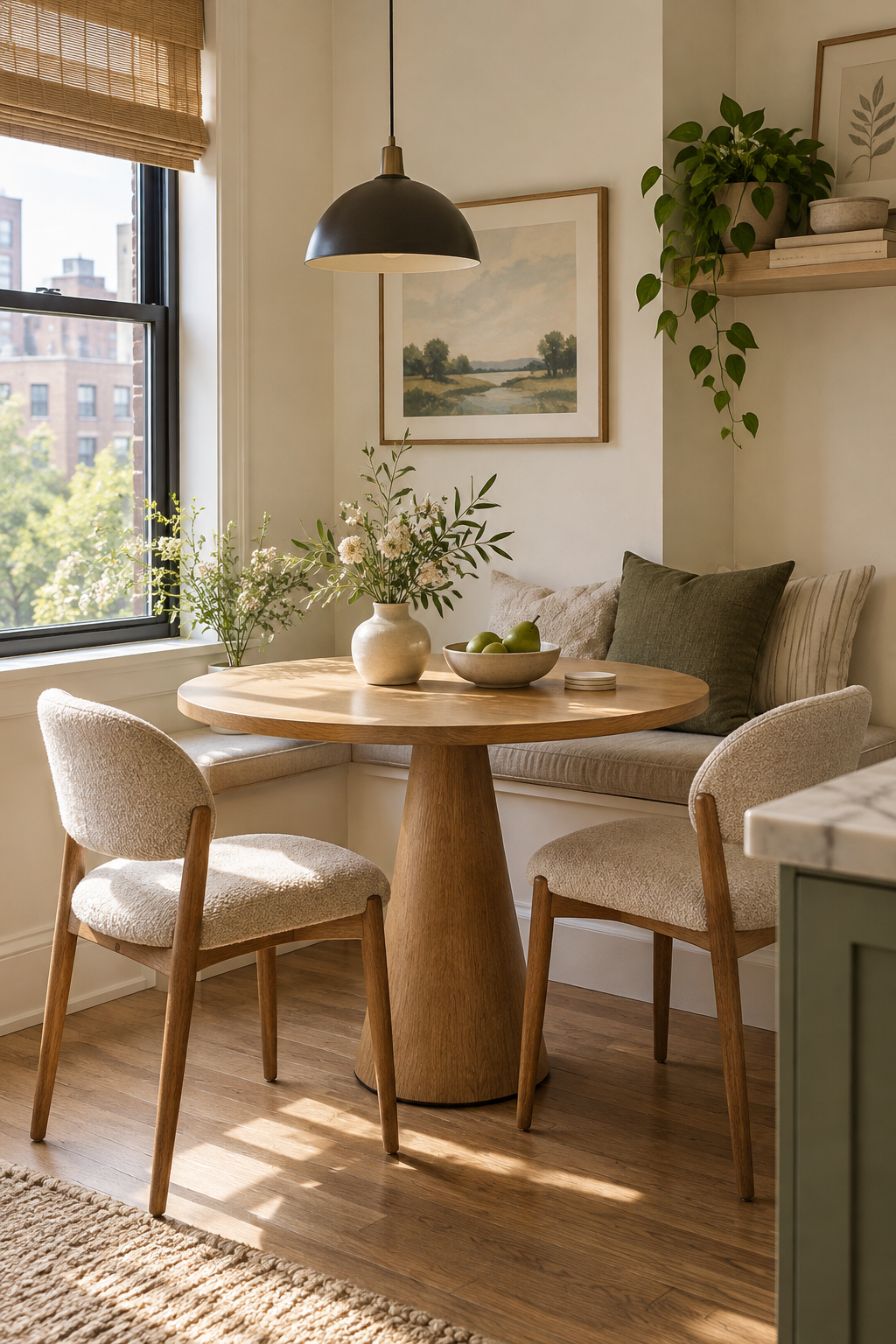 Fit a Round Pedestal Table into a Tight Corner