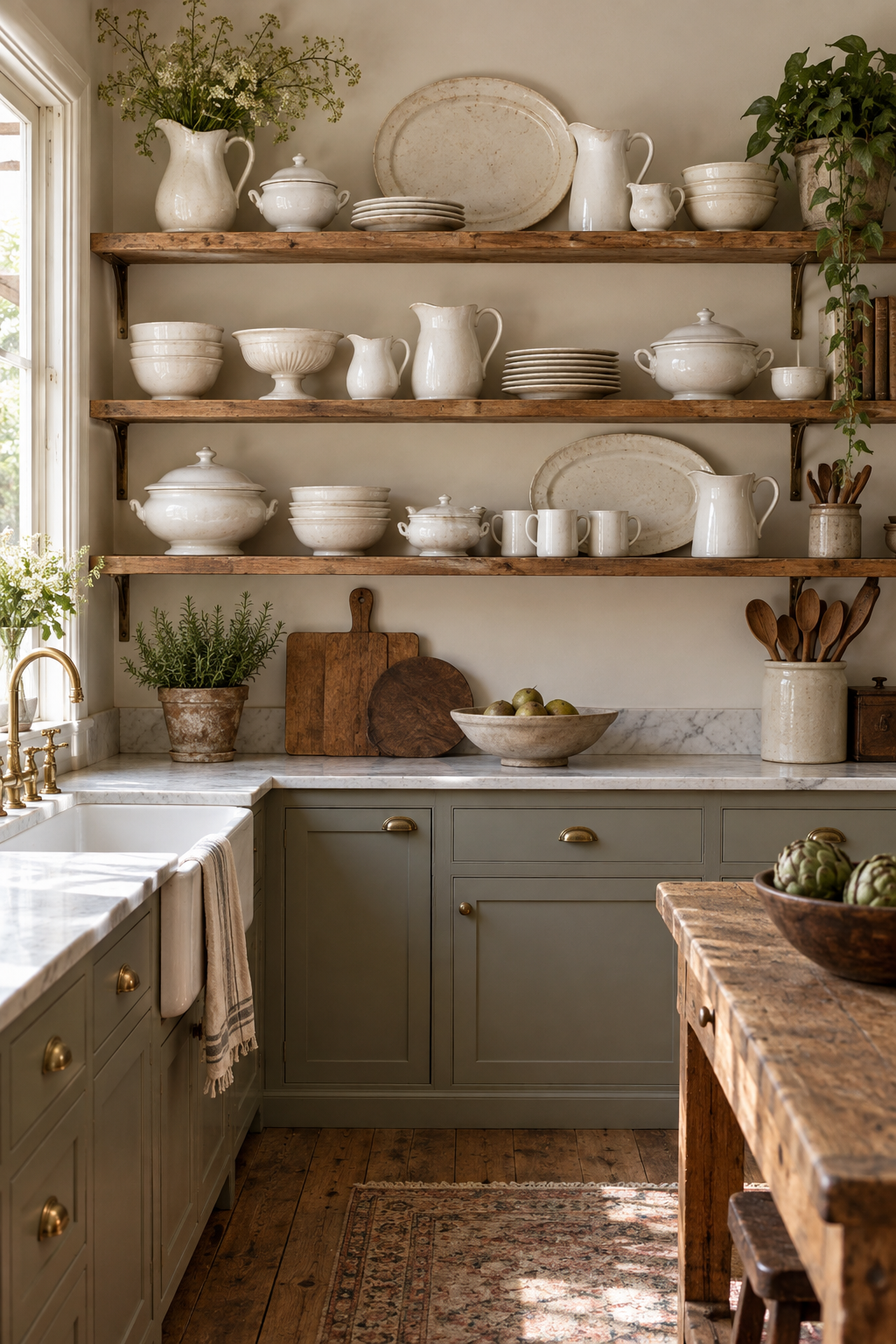 Display Ironstone on Open Shelves