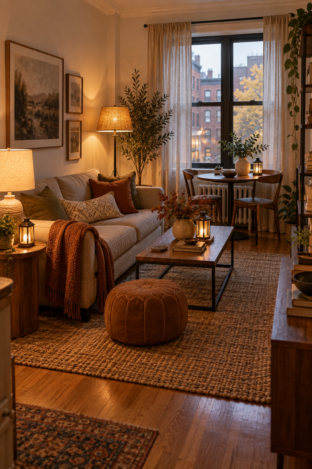 Warm neutral fall apartment palette