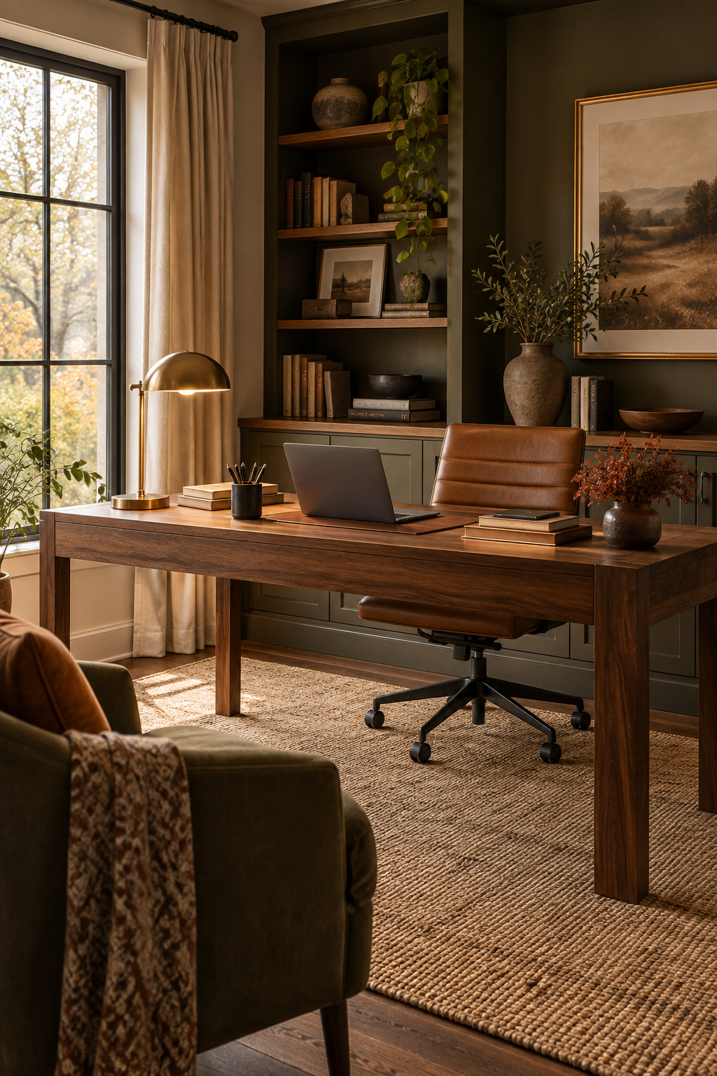 Warm autumn home office palette
