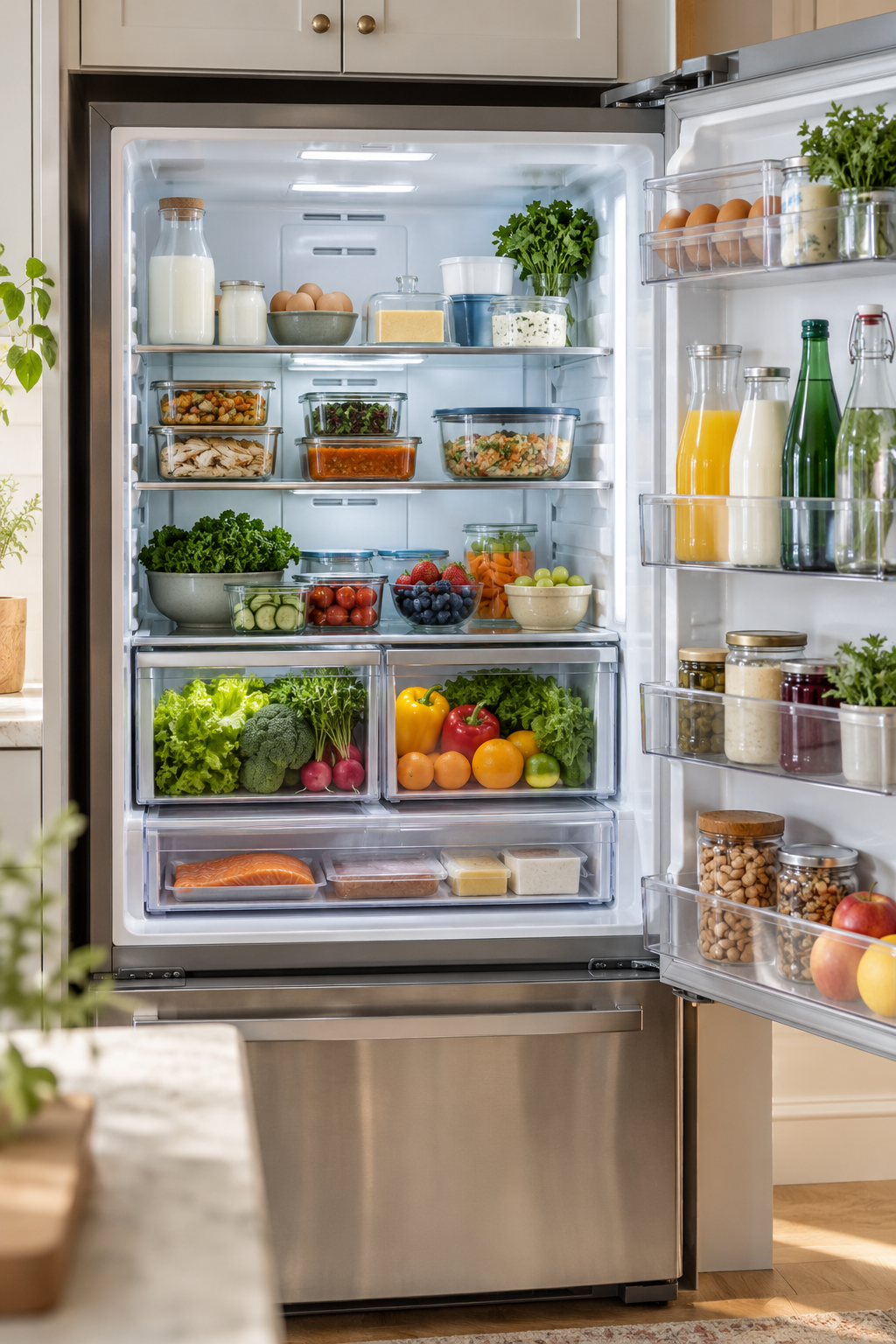 Map Zones before Adding Containers in a clean organized refrigerator
