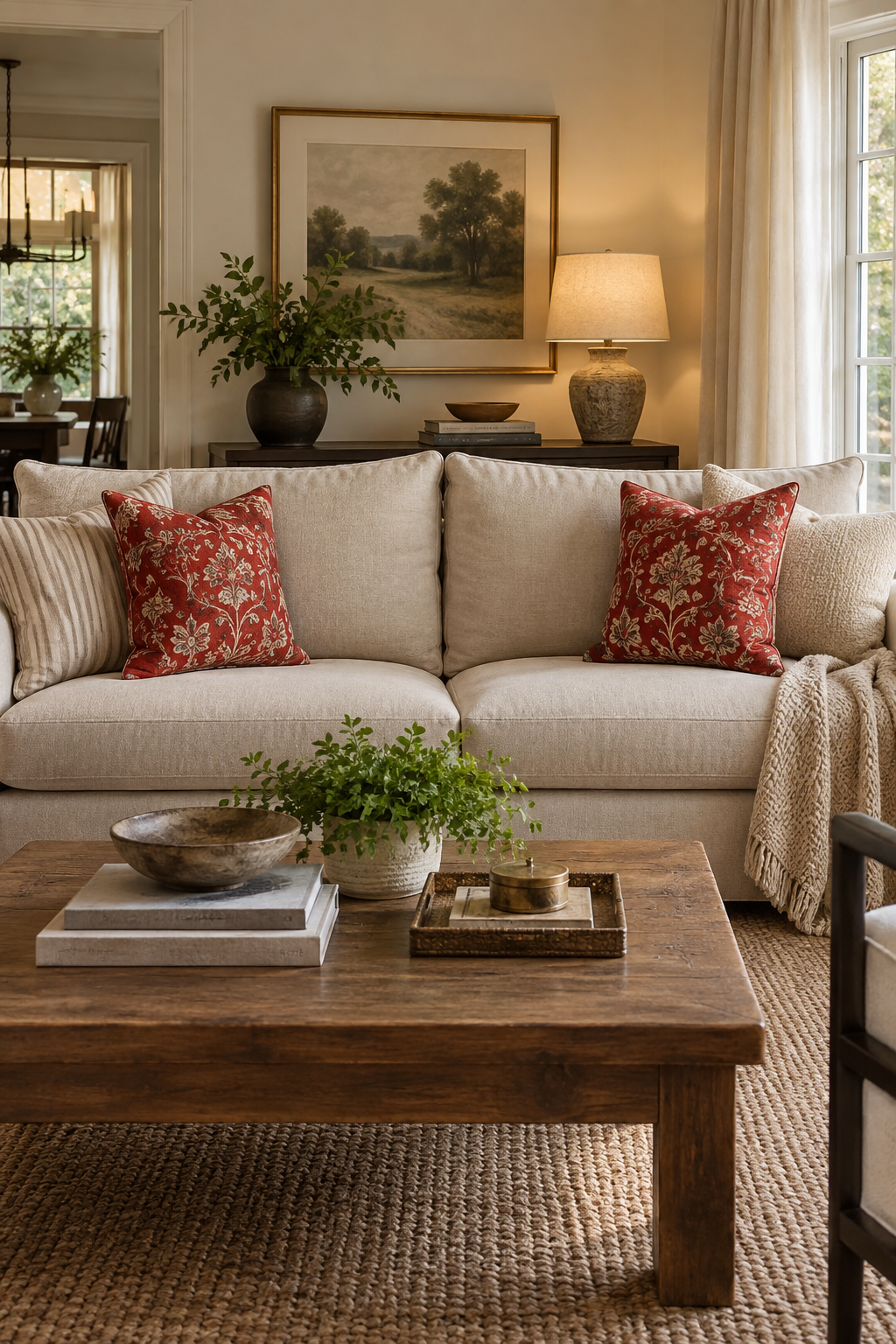 Repeat Red in a Balanced Pillow Pair