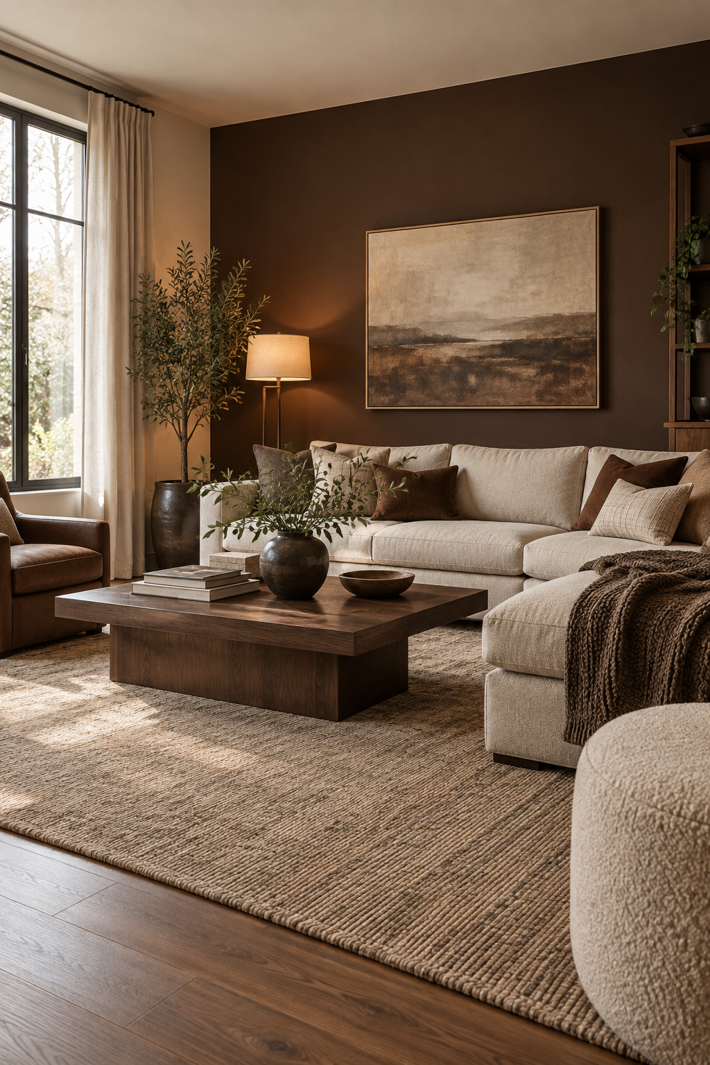 Paint One Wall a Rich Cocoa Tone