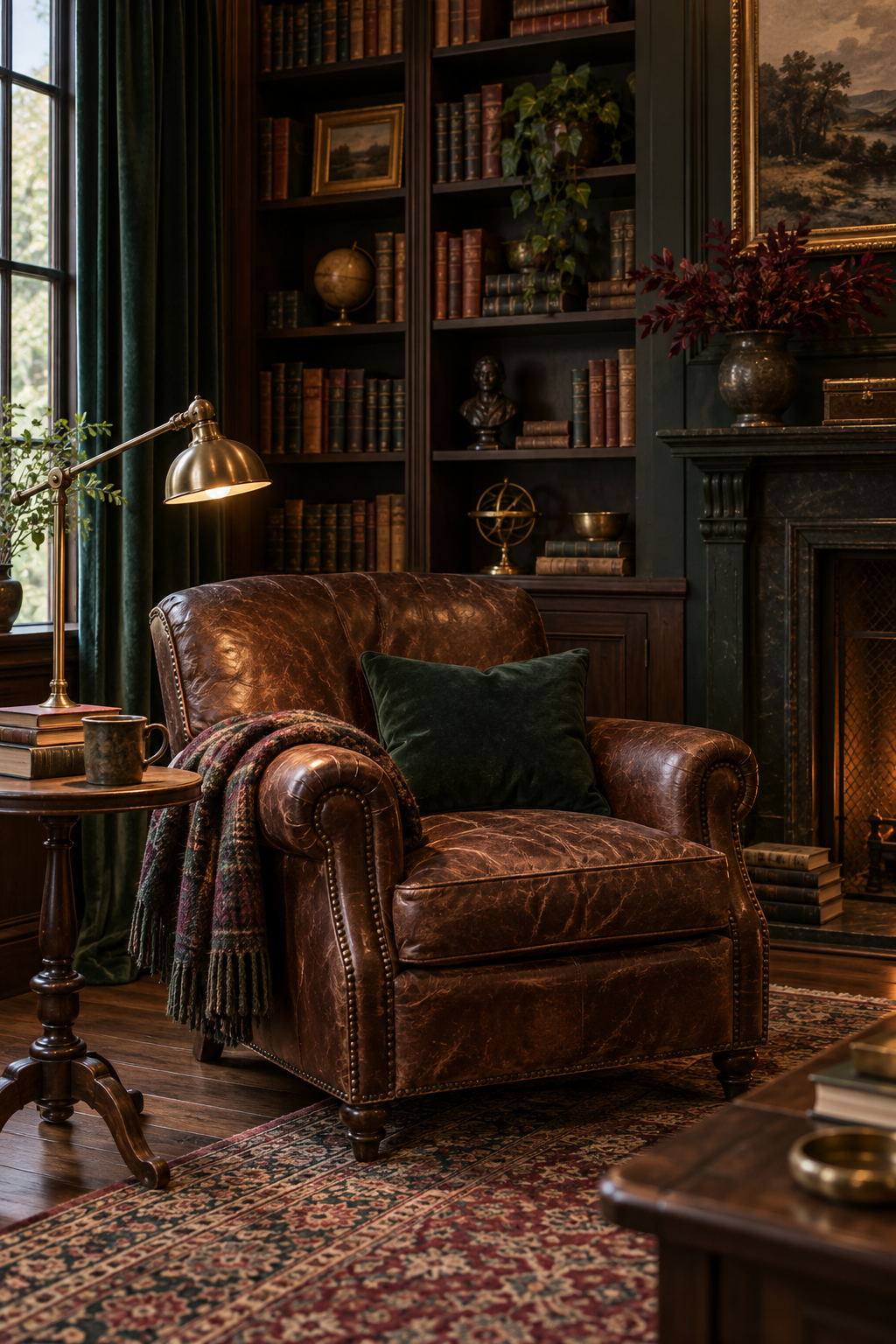 Choose a Worn Leather Reading Chair