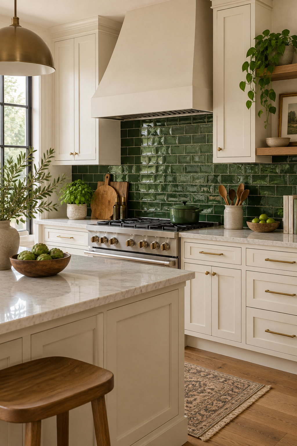 Add a Forest Green Tile Backsplash
