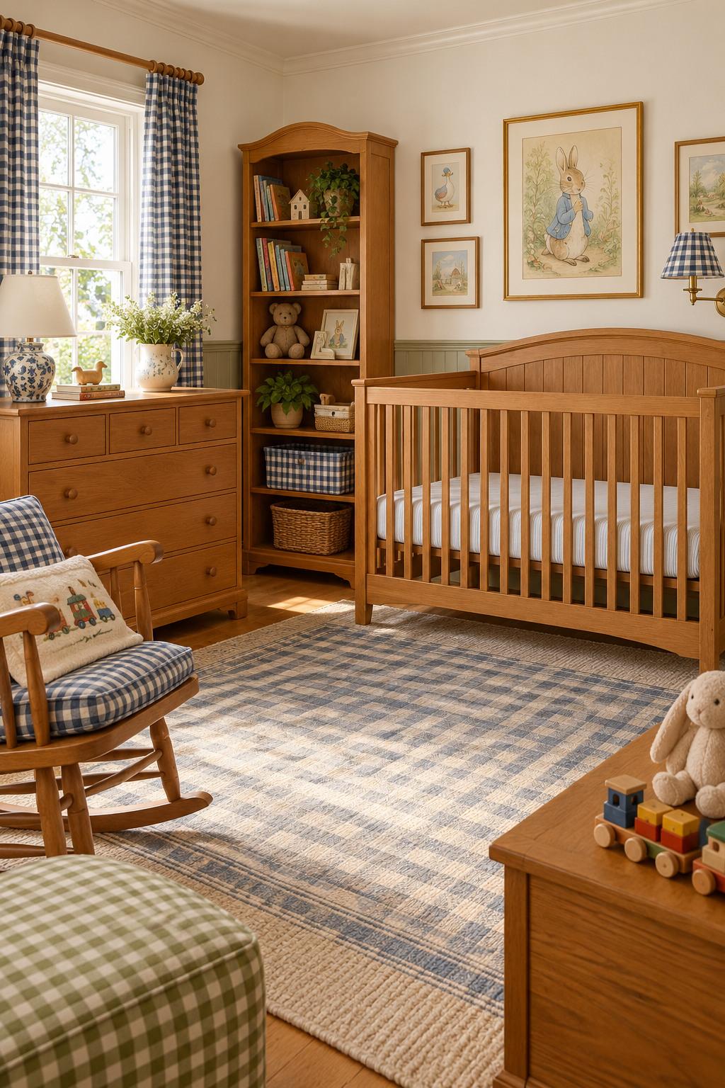 Choose Honey-Oak Nursery Furniture in a nostalgic 90s-inspired nursery