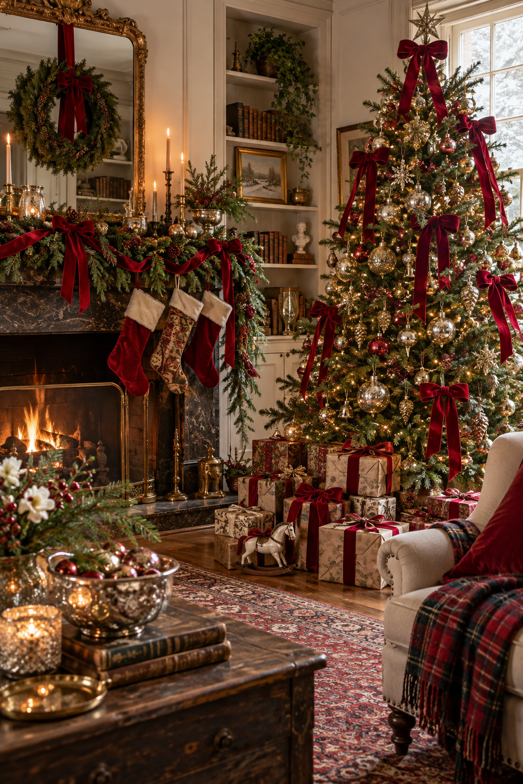 Add Velvet Ribbon in Classic Christmas Red