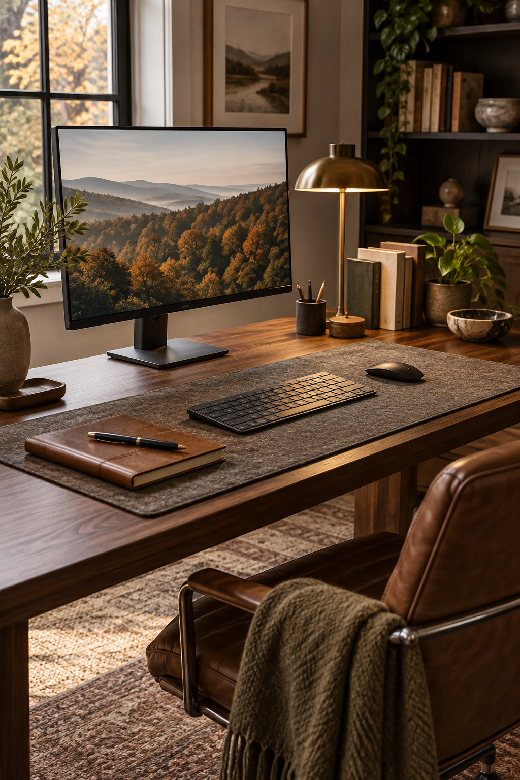 Textured autumn desk mat