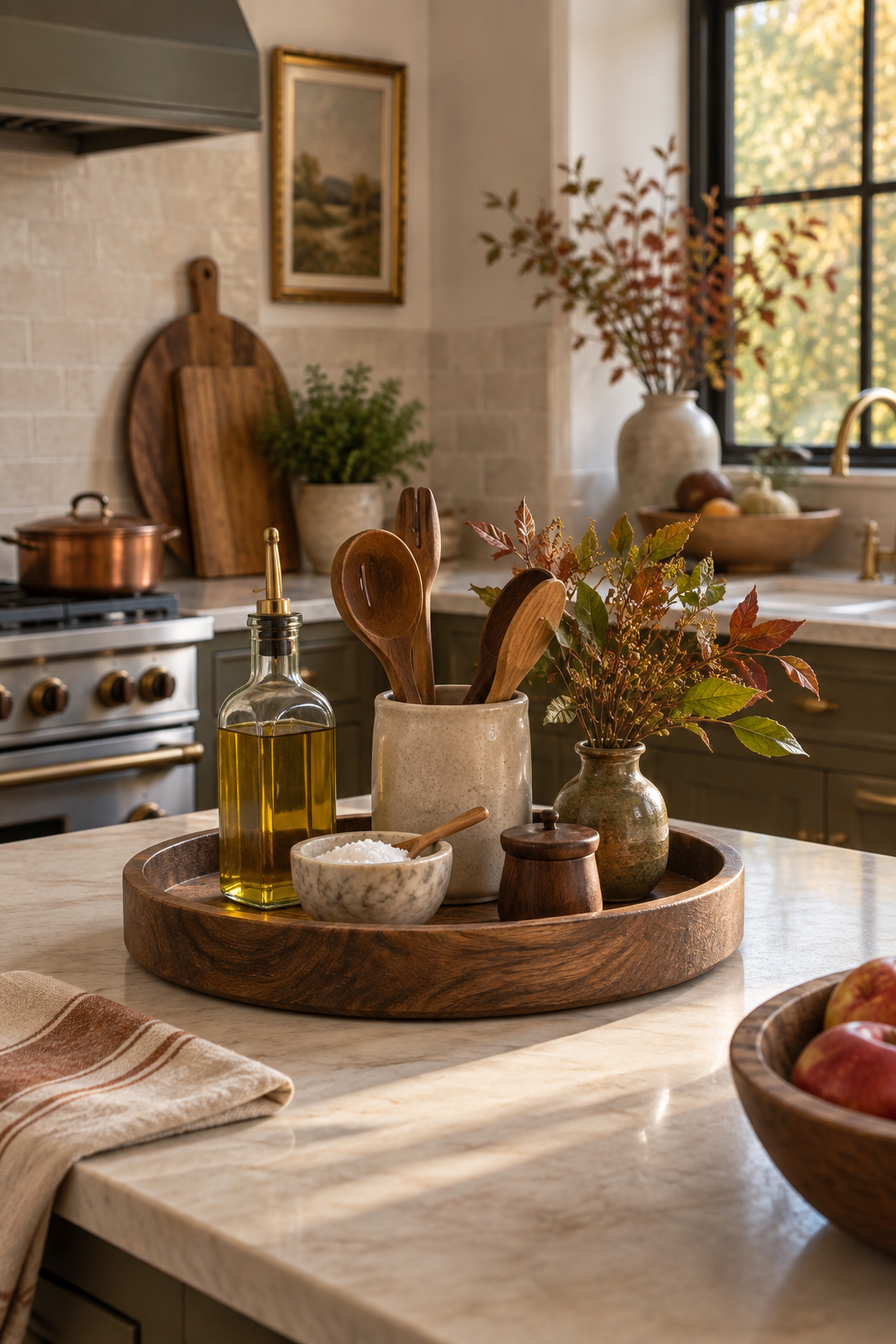 Practical autumn countertop tray