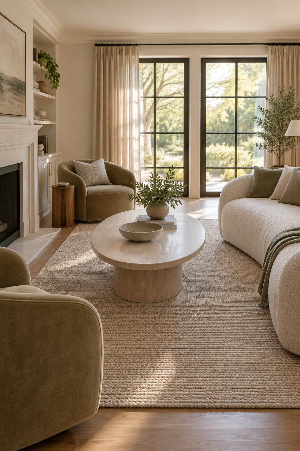 Use an Oval Coffee Table to Improve Circulation