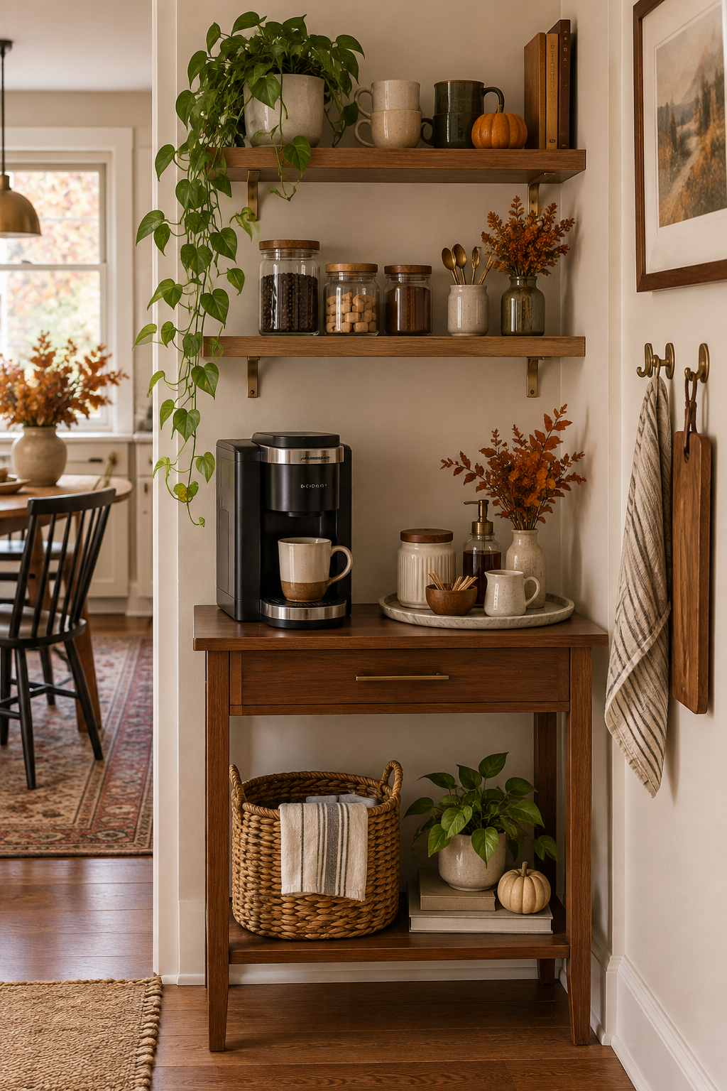Small apartment fall coffee corner