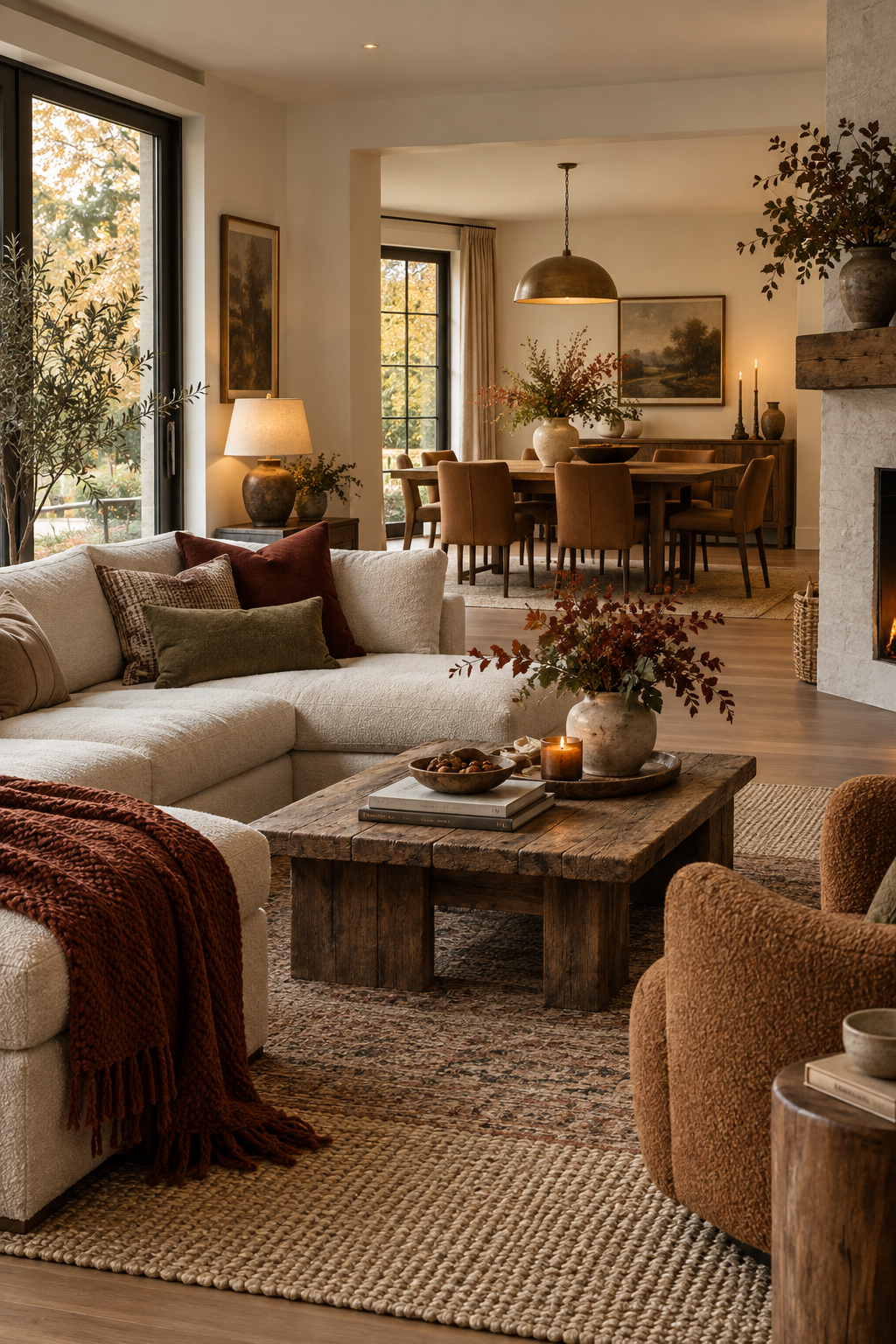 Warm minimalist fall living room