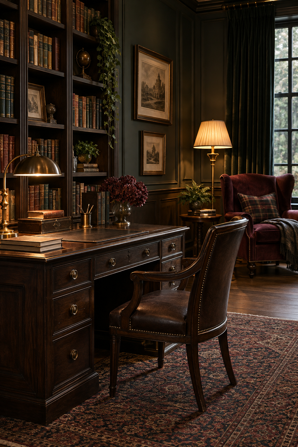 Use a Dark Wood Writing Desk