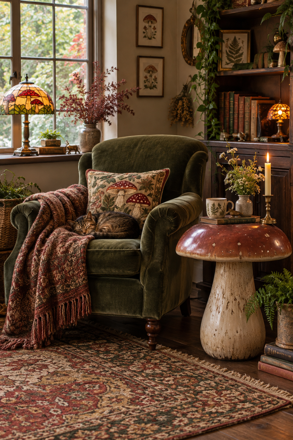 Use a Mushroom-Shaped Side Table