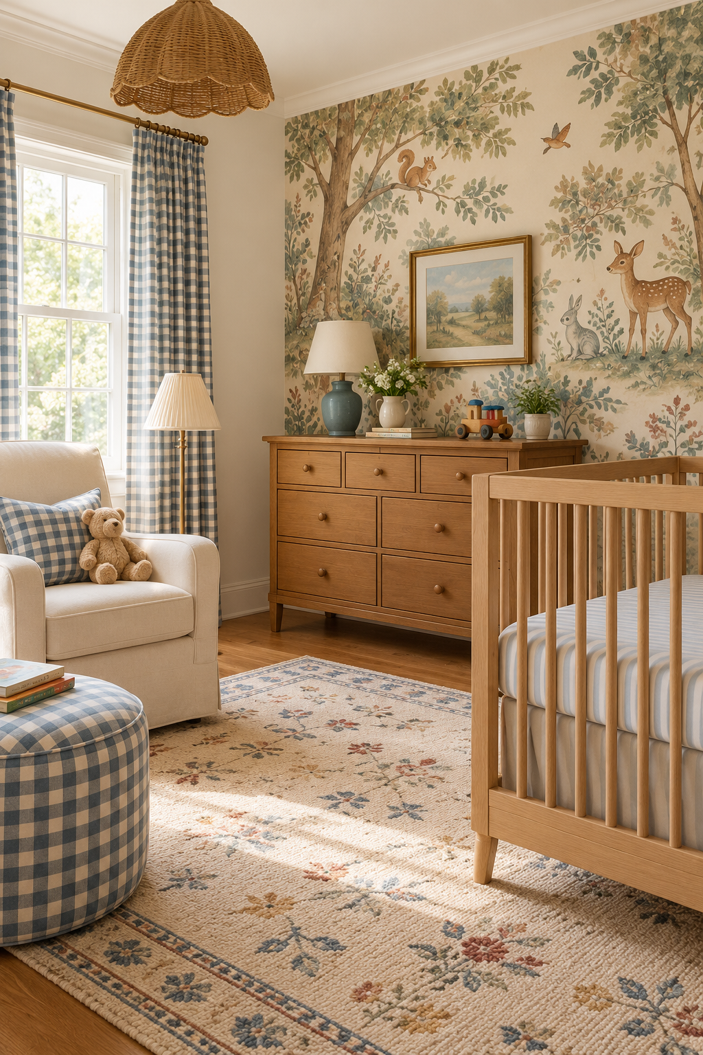 Create a Storybook Wallpaper Accent in a nostalgic 90s-inspired nursery
