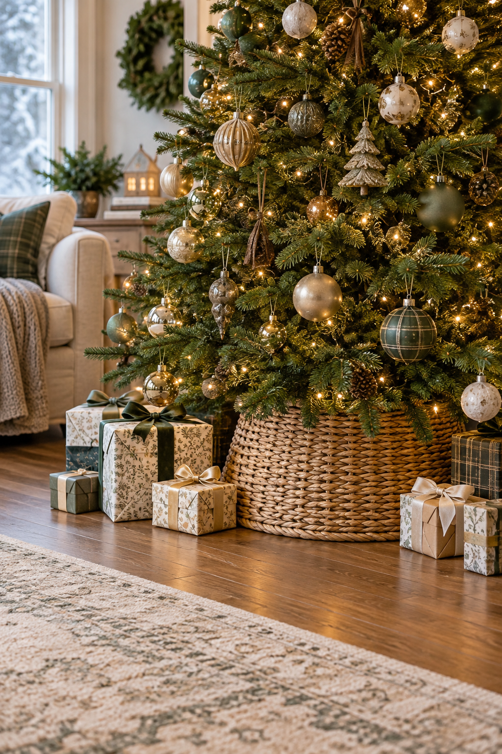 Use a Tailored Tree Skirt or Basket Collar