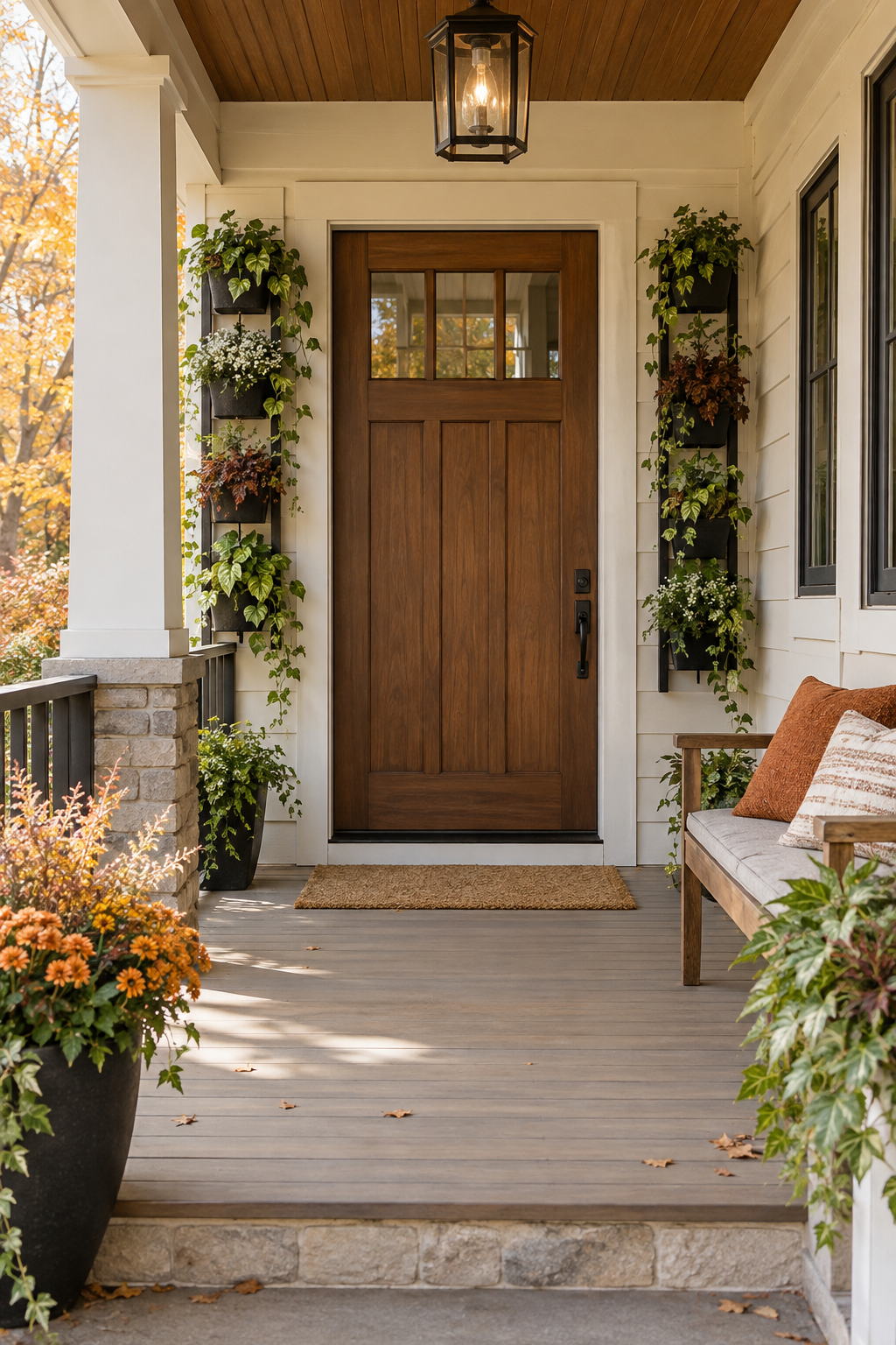 Use Vertical Planters on a Small Porch