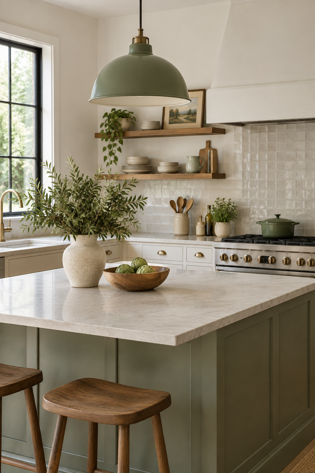 Hang a Muted Green Pendant Light