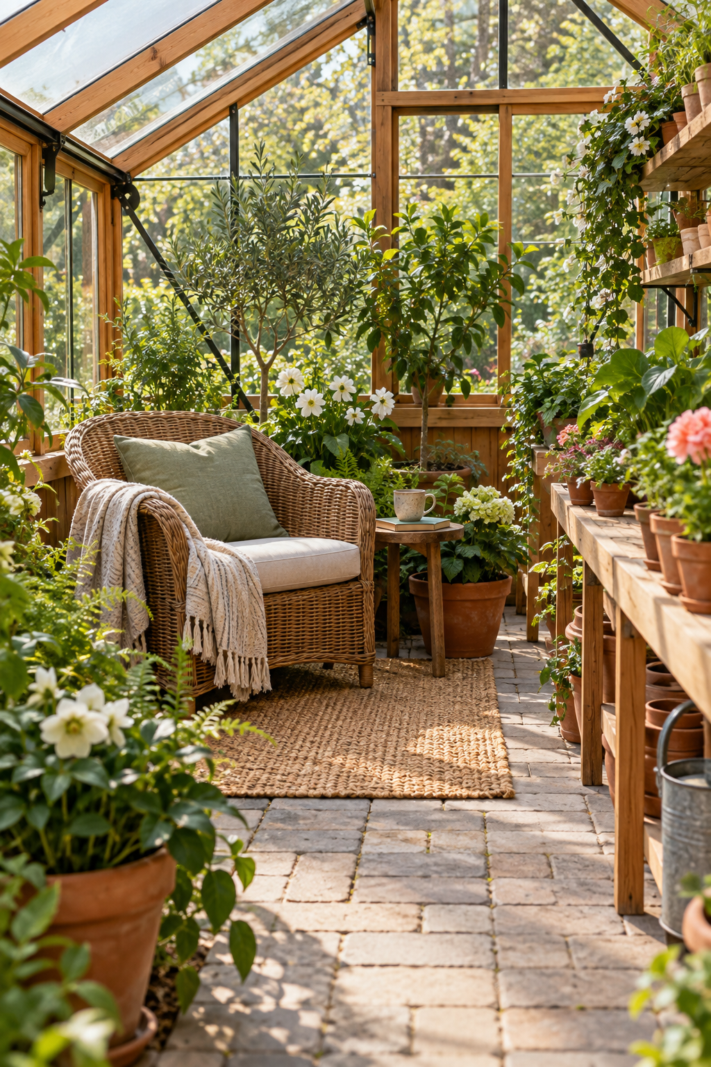 Create a Cozy Reading Chair inside a beautiful garden greenhouse