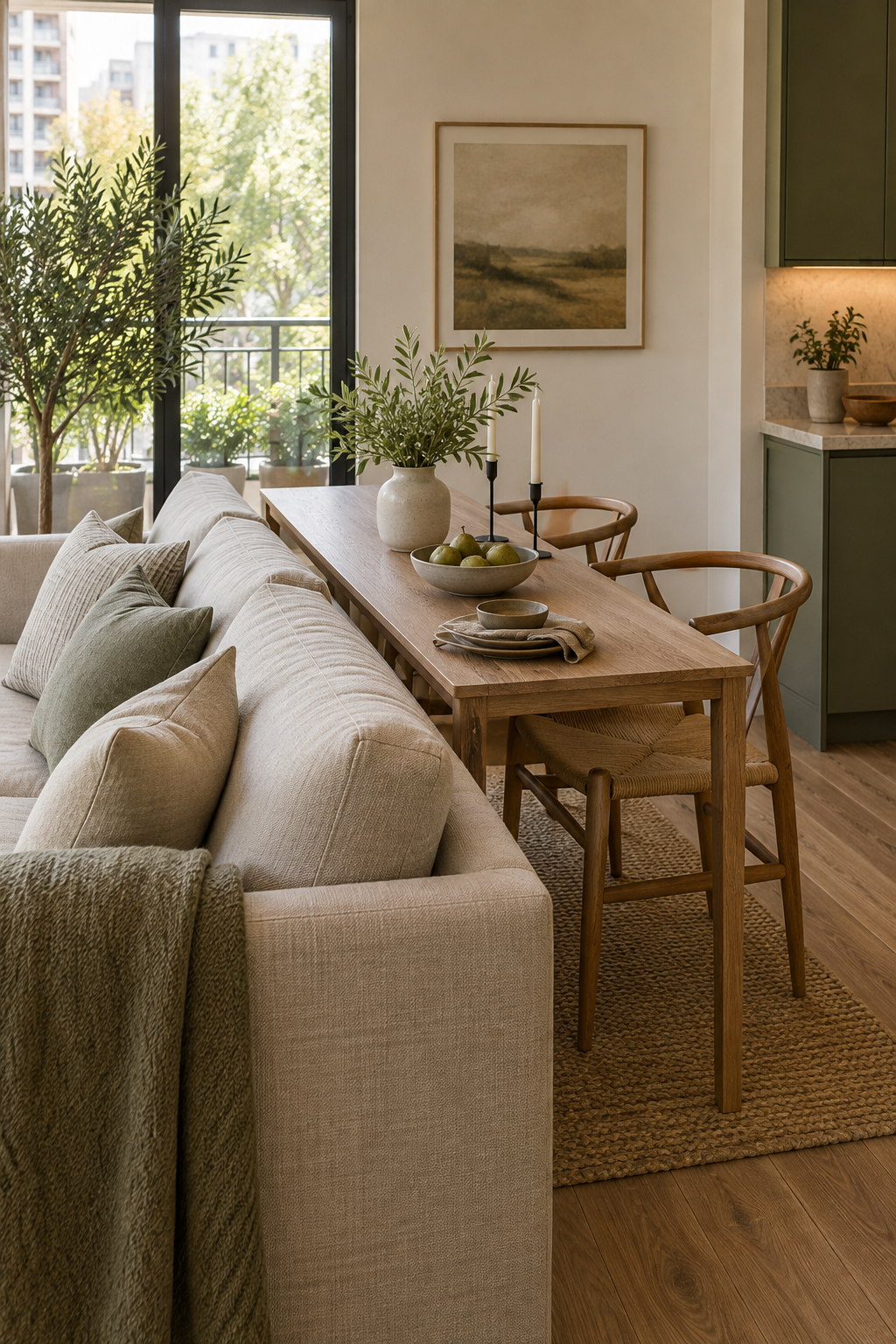 Float a Tiny Table behind the Sofa
