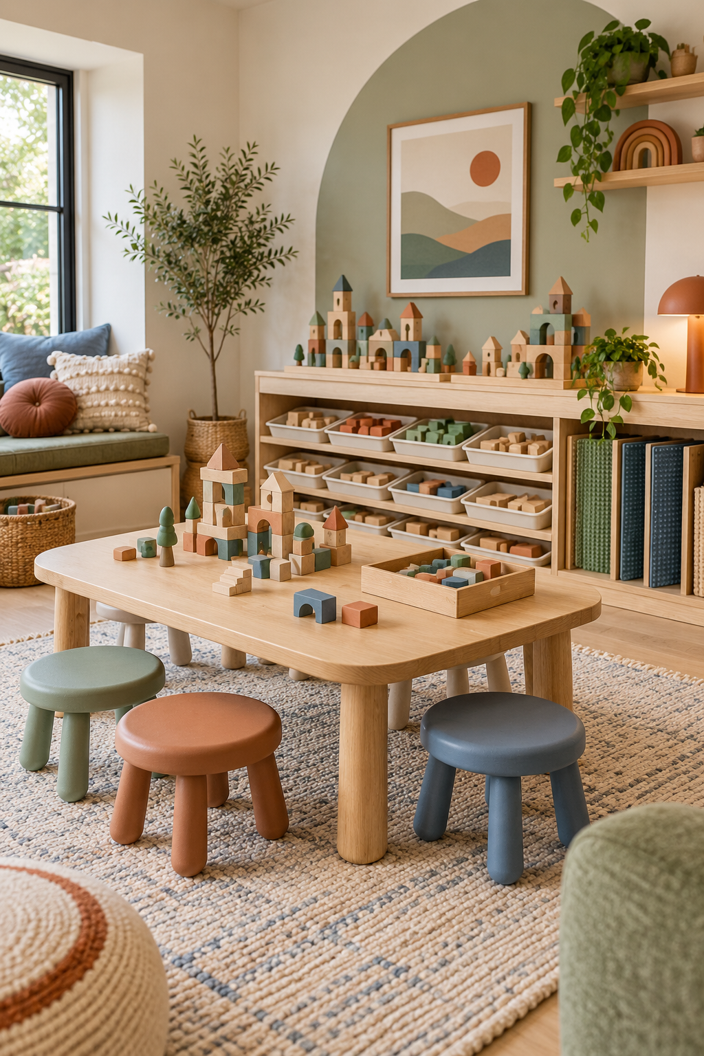Build a Dedicated Block Station in a stylish organized playroom