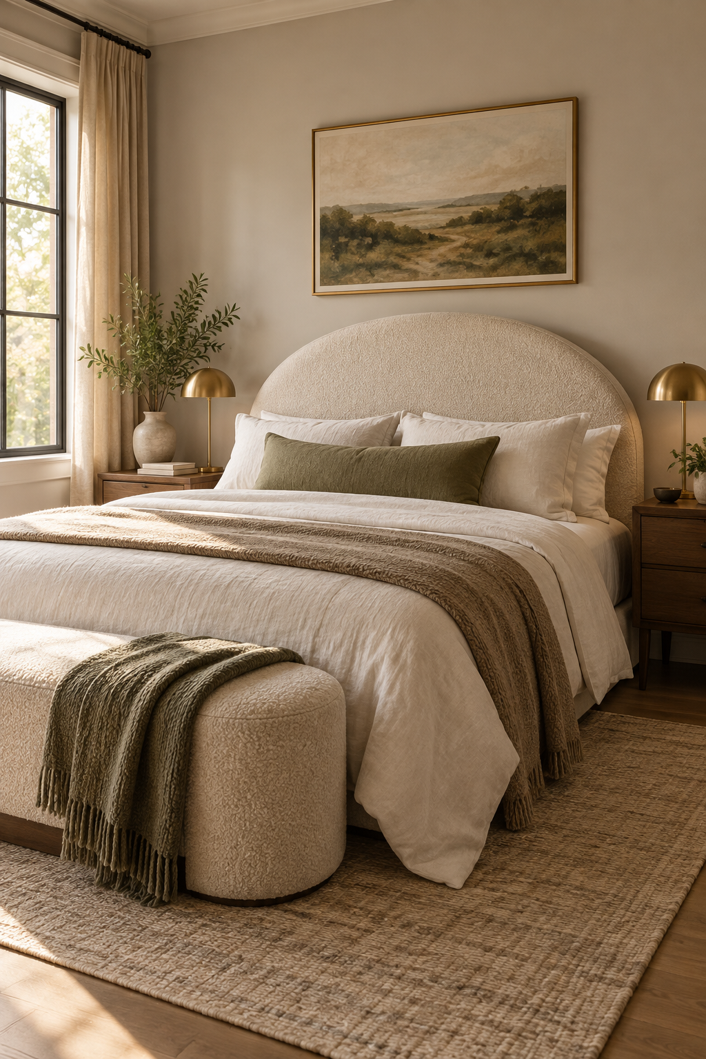 Use a Curved Headboard in the Bedroom
