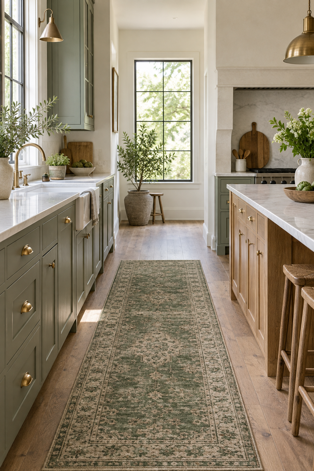 Bring In a Green Vintage Runner