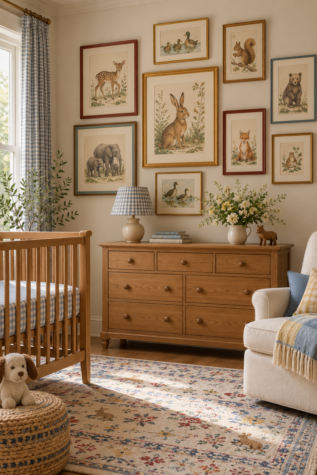 Frame Vintage Animal Illustrations in a nostalgic 90s-inspired nursery