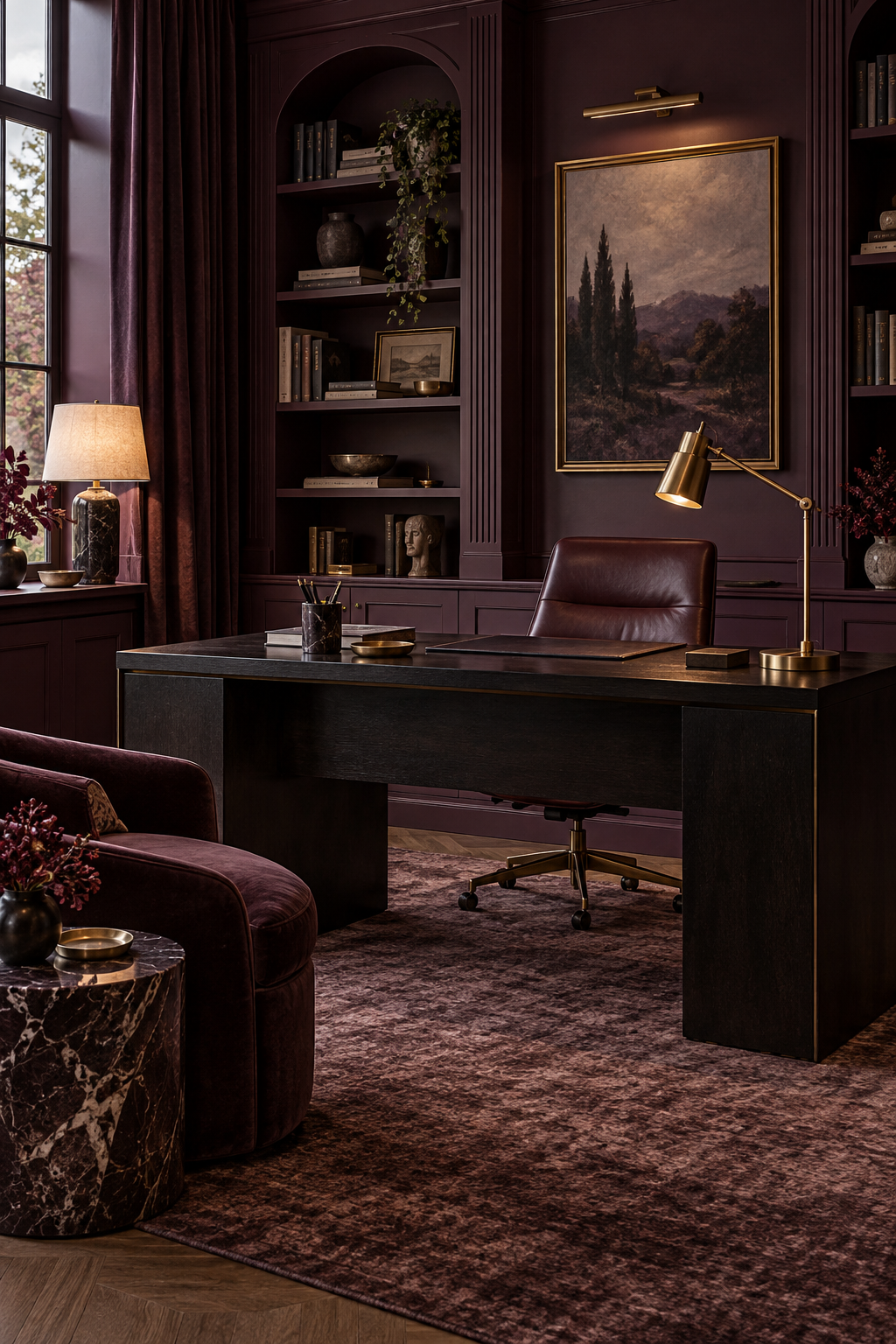 Plum Noir make a small apartment work