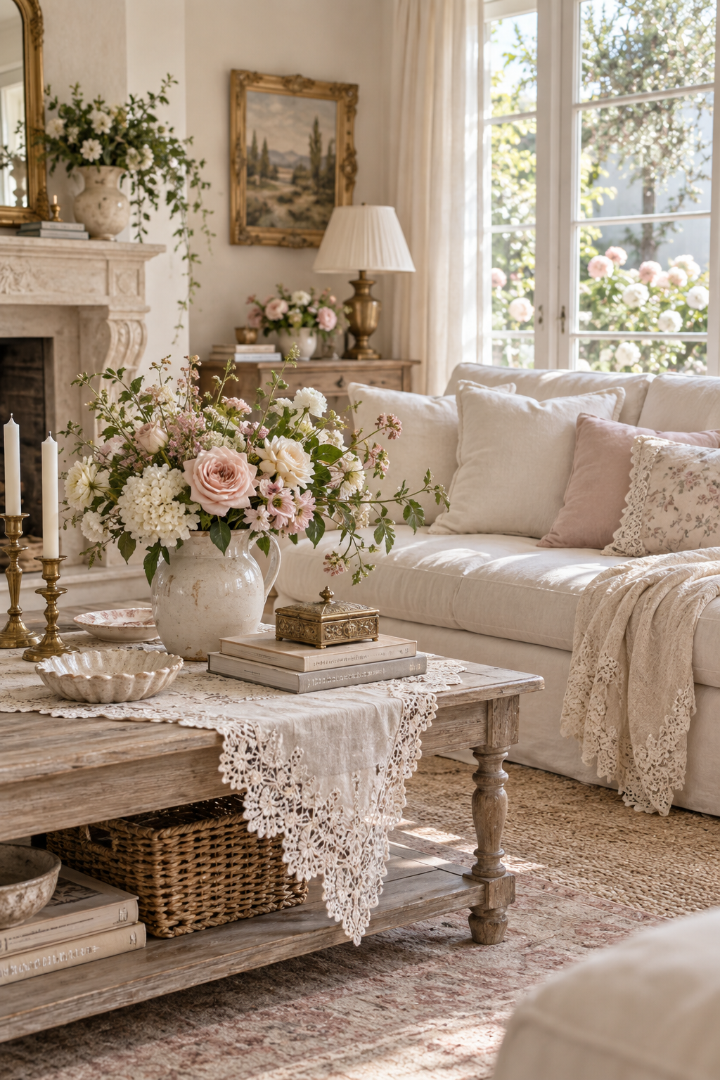 Romantic Lace make a small apartment work